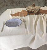 Organik Keten Pamuklu Masa Örtüsü, Kolay Ütülme - Şık Tasarım 105x105 cm
