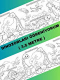 Dinozorları Öğreniyorum Eğlenceli Boyama Kağıdı – 3.5 Metre