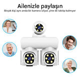 Full HD 12MP 6K Speed Dome 3 Lens Renkli Gece Görüş İki Yönlü Ses Renkli Cep Telefonu Uzaktan İzleme