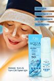 Aqua Nemlendirici Onarıcı Cilt Bakım Kremi Hiyalüronik Asit Serumu Spf 50 Güneş Kremi Cilt Seti