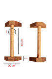 80 - 100 cm Ahşap Şınav Barı Amut Barı Kahverengi İkili