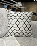 1 adet kırlent kılıfı dijital baskı 43x43 cm siyah beyaz