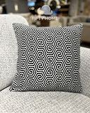 1 adet kırlent kılıfı dijital baskı 43x43 cm siyah beyaz