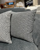 1 adet kırlent kılıfı dijital baskı 43x43 cm siyah beyaz