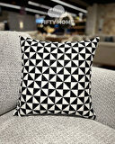 1 adet kırlent kılıfı dijital baskı 43x43 cm siyah beyaz