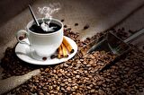 Fincan ve Kahve Çekirdeği Temalı Cafe Duvar Kağıdı Baskı