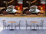 Kahve Temalı Cafe Duvar Kağıdı Baskı