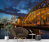 Köln Katedrali ve Hohenzollern Köprüsü Manzaralı Duvar Kağıdı