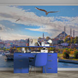 İstanbul Eminönü Süleymaniye Camii Manzaralı Duvar Kağıdı