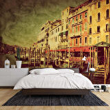 Nostalji İtalya Venedik Manzaralı Duvar Kağıdı