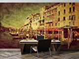 Nostalji İtalya Venedik Manzaralı Duvar Kağıdı