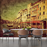Nostalji İtalya Venedik Manzaralı Duvar Kağıdı