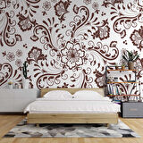 Borda Çiçek Motifli Duvar Kağıdı