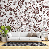 Borda Çiçek Motifli Duvar Kağıdı