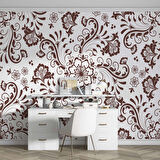 Borda Çiçek Motifli Duvar Kağıdı