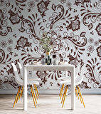 Borda Çiçek Motifli Duvar Kağıdı