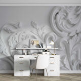 3 Boyutlu Alçı Çiçek Desenli Duvar Kağıdı