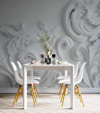 3 Boyutlu Alçı Çiçek Desenli Duvar Kağıdı