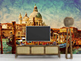 Eskitme Venedik Kilisesi Manzaralı Duvar Kağıdı