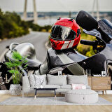 Motor Kask Temalı Duvar Kağıdı