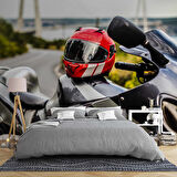 Motor Kask Temalı Duvar Kağıdı