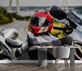 Motor Kask Temalı Duvar Kağıdı