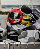 Motor Kask Temalı Duvar Kağıdı