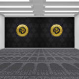 İslami Motifli Mescit Siyah Duvar Kağıdı