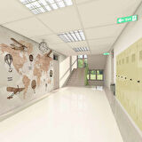 Teyyare Dünya Haritası Okul Duvar Kağıdı