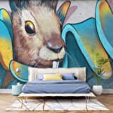 Grafitti Tavşan Temalı Duvar Kağıdı