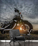 Motorsiklet Bulut Manzaralı Duvar Kağıdı