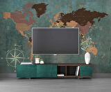 Vintage Dünya Haritası Duvar Kağıdı