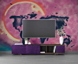 Grafitti Dünya Haritası Duvar Kağıdı