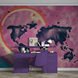 Grafitti Dünya Haritası Duvar Kağıdı