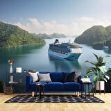 Orman ve Gemi Manzaralı Duvar Kağıdı