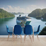 Orman ve Gemi Manzaralı Duvar Kağıdı