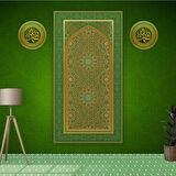 Yeşil İslami Motifli Mescid Duvar Kağıdı