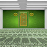 Yeşil İslami Motifli Mescid Duvar Kağıdı