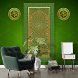 Yeşil İslami Motifli Mescid Duvar Kağıdı