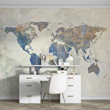 Mavi Dünya Haritası Duvar Kağıdı