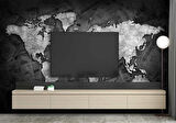 Siyah Dünya Haritası Duvar Kağıdı