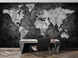 Siyah Dünya Haritası Duvar Kağıdı