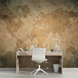 Duvar Zeminli Dünya Haritası Duvar Kağıdı