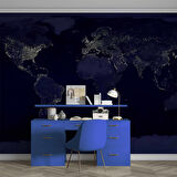 Gece Işıklarıyla Dünya Haritası Duvar Kağıdı