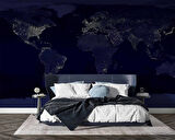 Gece Işıklarıyla Dünya Haritası Duvar Kağıdı