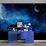 Gece Ay Gökyüzü Manzaralı Duvar Kağıdı