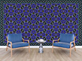 3 Boyutlu Mavi Çiçek Motifli Duvar Kağıdı