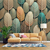 Yaprak Desenli 3 Boyutlu Duvar Kağıdı