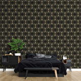 3 Boyutlu Siyah Altın Duvar Kağıdı