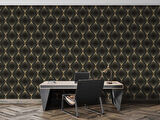 3 Boyutlu Siyah Altın Duvar Kağıdı